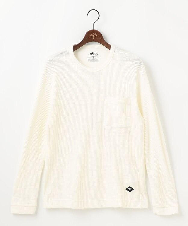 JOSEPH ABBOUD MOUNTAIN 【日本製/ソフト】ソフトウォームワッフル 長袖Tシャツ ホワイト系