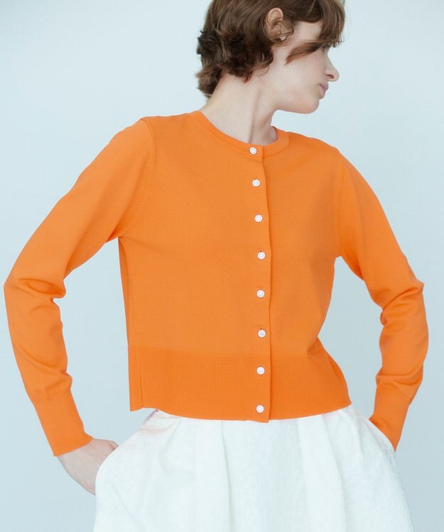 組曲 【UVケア・接触冷感】MINA ニットカーディガン オレンジ系