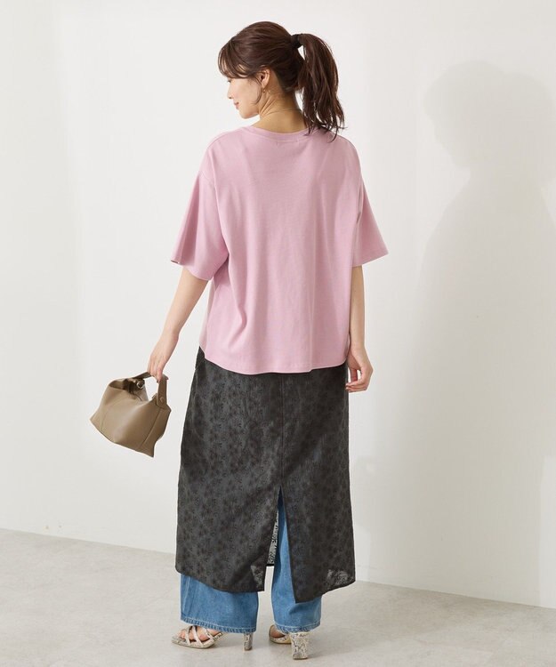 AMERICAN HOLIC 【接触冷感】スムースルーズクルーネックＴシャツ Pink