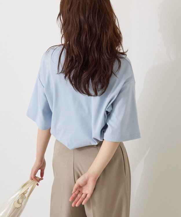 AMERICAN HOLIC 【接触冷感】スムースルーズクルーネックＴシャツ Blue