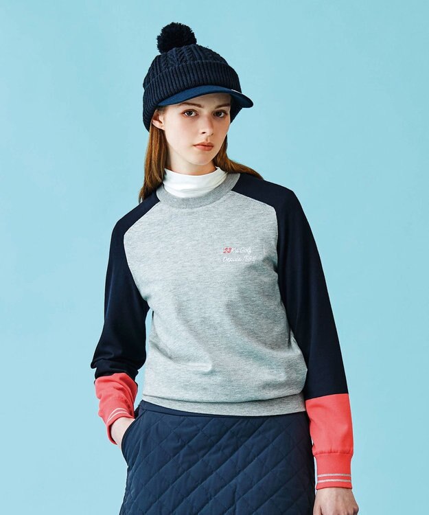 23区GOLF 【WOMEN】【洗える】トロンプルイユ ニット ライトグレー系