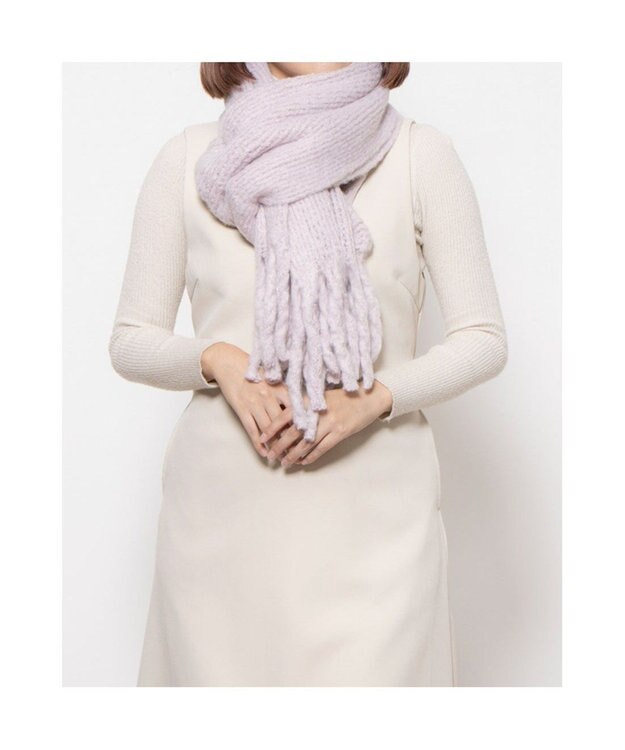 UNBILLION カシュネ cache nez / リサイクルポリラッセルニットストール パープル