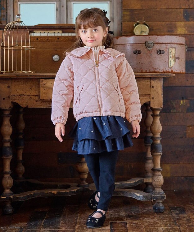 ANY KIDS ハートキルティングブルゾン ピンク