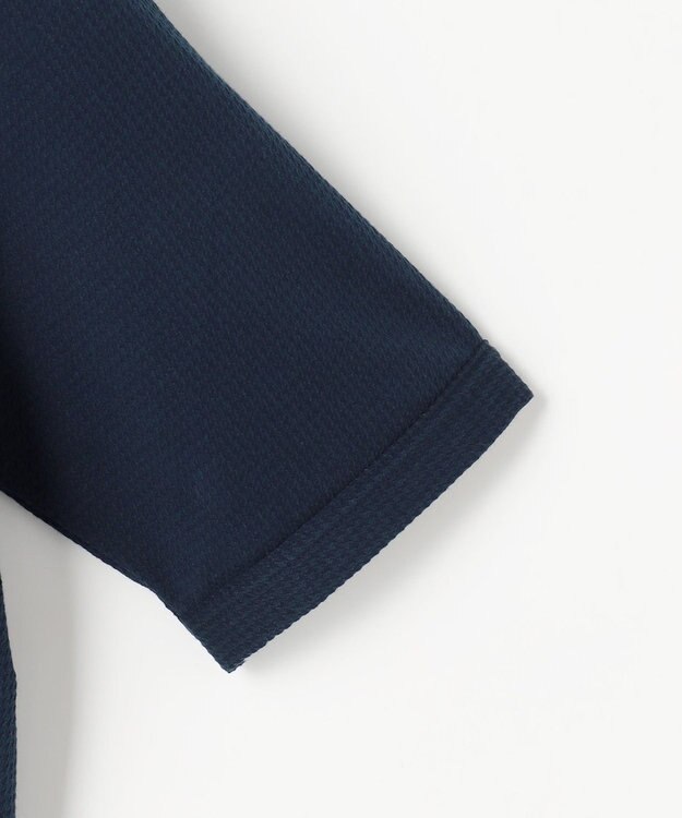 JOSEPH ABBOUD 【オーガニックコットン使用・JAPANファブリック】ミニ千鳥サッカー ポロシャツ ネイビー系