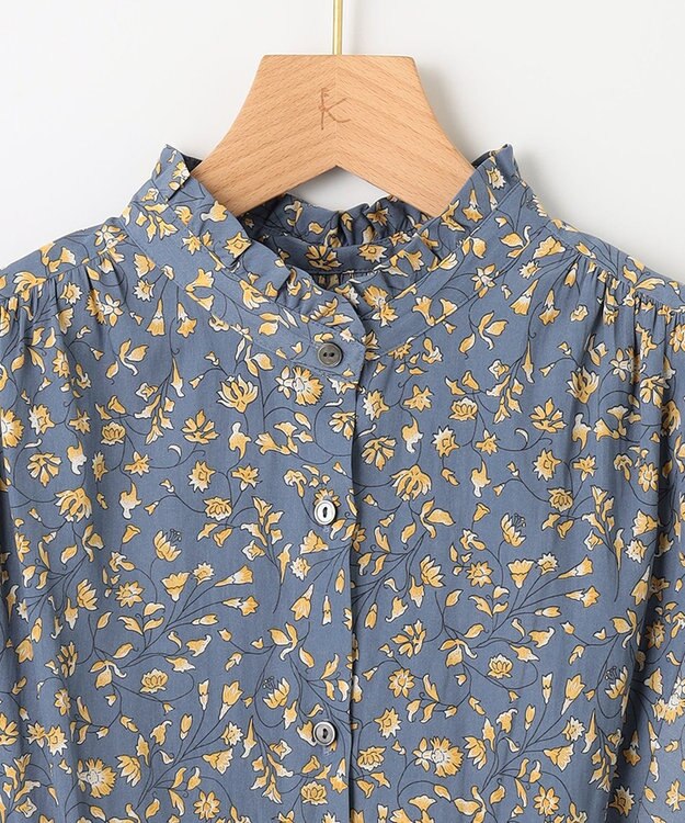 組曲 【大人気シリーズ】ギャザーライトデシン ブラウス 【WEB限定】ブルー系9