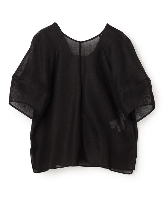 BEIGE， LIATRIS / バックリボン ハーフスリーブブラウス Black