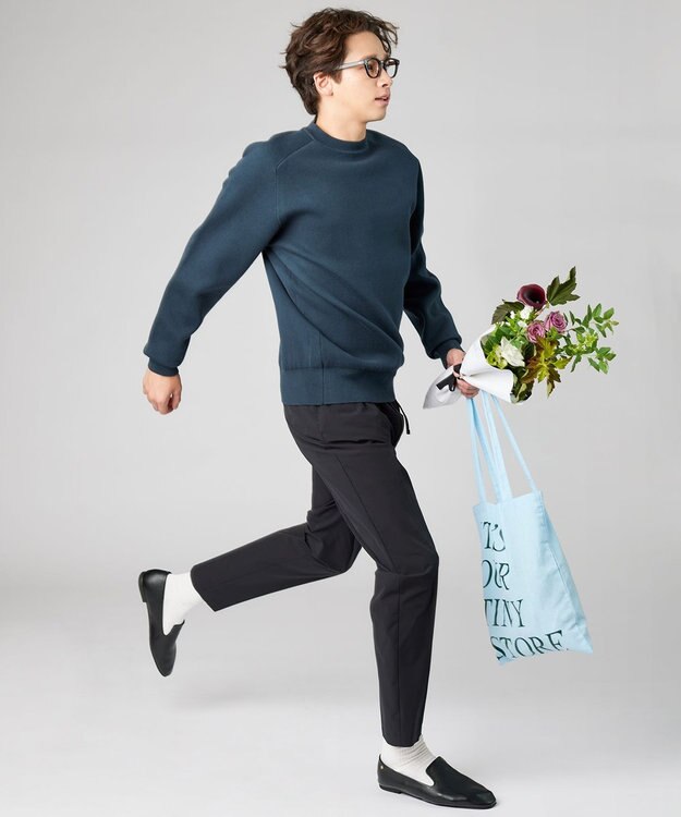 UNFILO MENS MOVE TEX クルーネック ニット ピーコックグリーン系