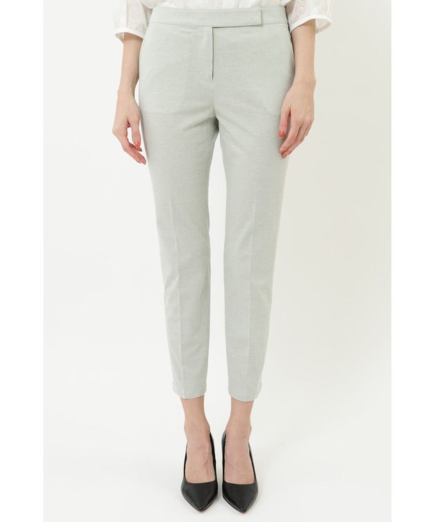 DAKS コットンリネンストライプパンツ グリーン