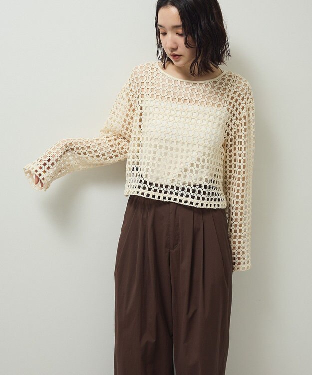 Green Parks ・ＳＵＧＡＲ　ＳＰＯＯＮ　２ｗａｙフラワーメッシュカーデ Ivory