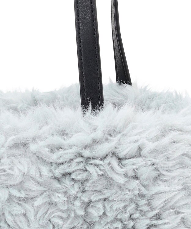 23区 フェイクファー トートバッグ サックスブルー系