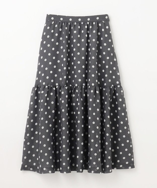 GRACE CONTINENTAL シアードットプリントスカート ブラック