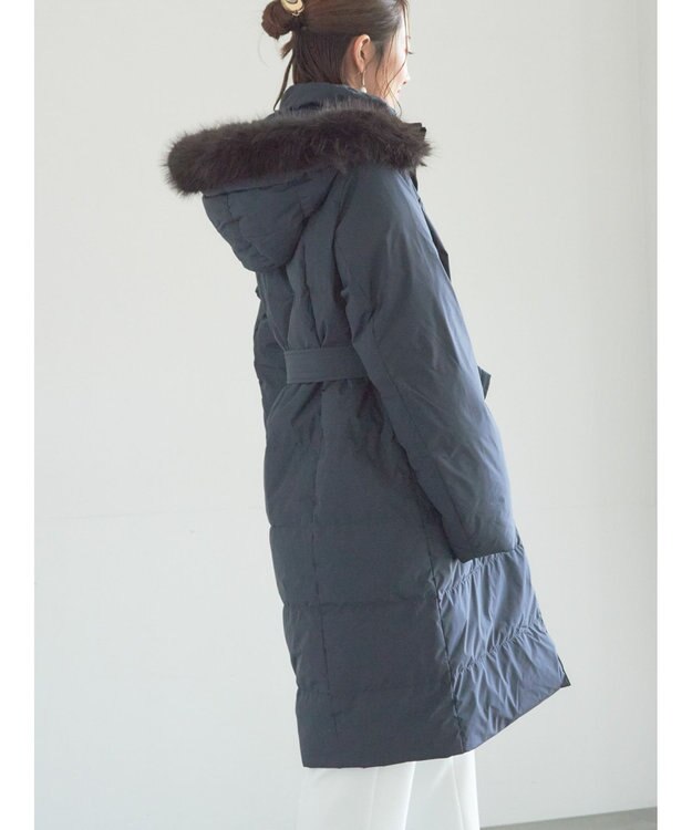 Te chichi 【宮本茉由着用】フードロングダウンコート ネイビー