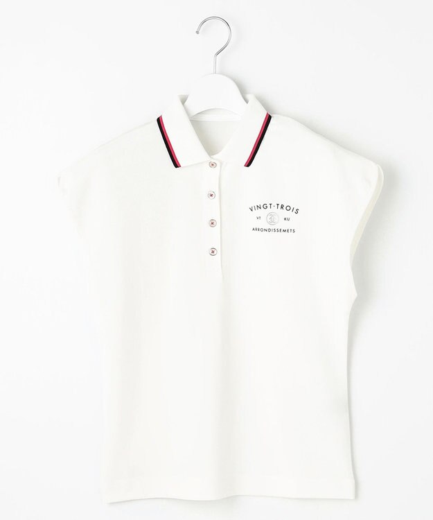 23区GOLF 【WOMEN】遮熱エイトムーブポロ　フレンチスリーブ ホワイト系