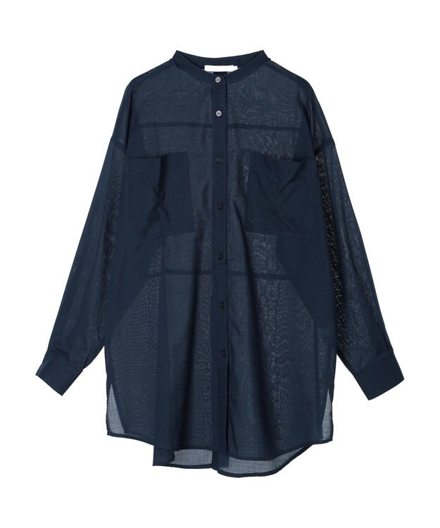 AMERICAN HOLIC イージーケア＋接触冷感　Ｗポケットシャツチュニック Navy