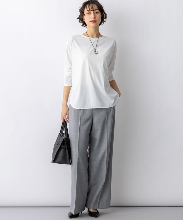 23区 S 【VERY・Oggi掲載】TWギャバジン ワイドパンツ ライトグレー系