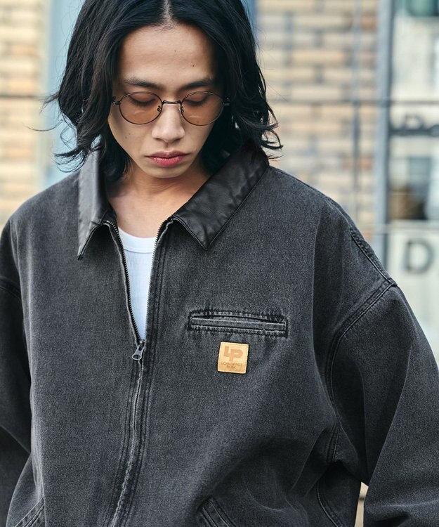 WEGO 【ユニセックス着用ITEM/MLサイズ展開】ワーカーズデニムZIPジャケット デニムブラックソノタ