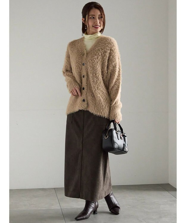 Te chichi ボンディングスエードタイトスカート チャコールグレー