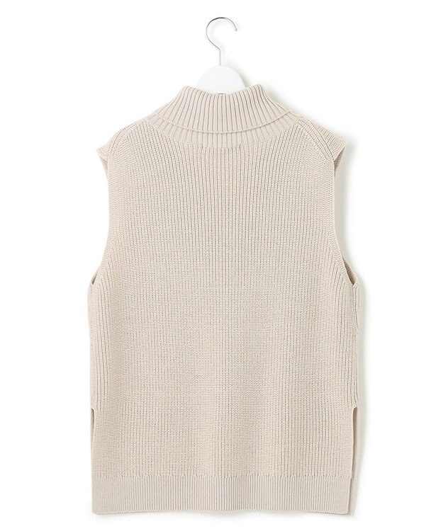 23区 S 【洗える】ウールコード タートルネック ニットベスト ベージュ系