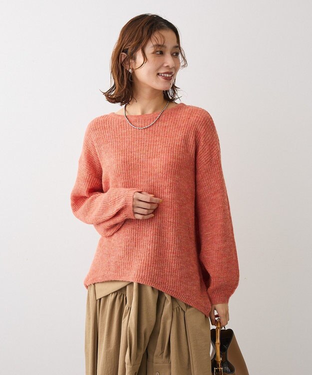 Green Parks シアーゆったりニットプルオーバー Orange