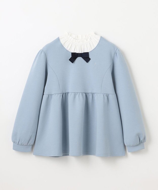 組曲 KIDS 【150-160㎝】ボウタイリボン トップス サックス系