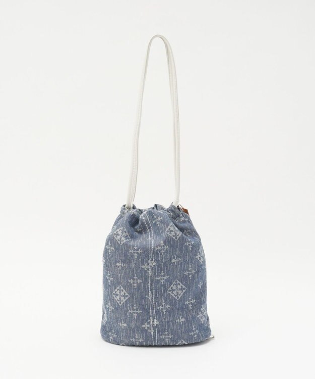 russet デニムジャガード3WAY巾着バッグ(CE-1688) Indigo