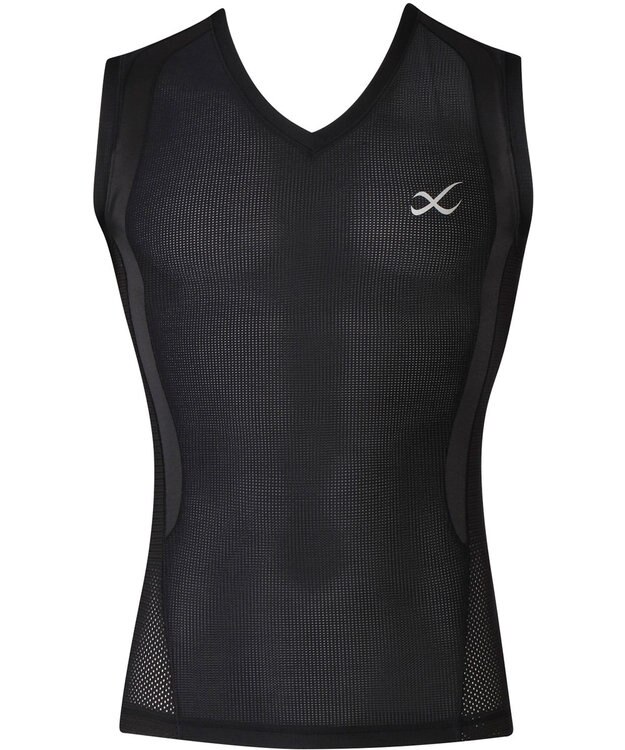 CW-X 【MEN】 CW-X 機能性トップス 【JYURYU TOP】 メッシュ ノースリーブ 肩が動かしやすくなる 運動時の疲労を軽減 ゴルフ 球技 マラソン JAO390 /ワコール ブラック