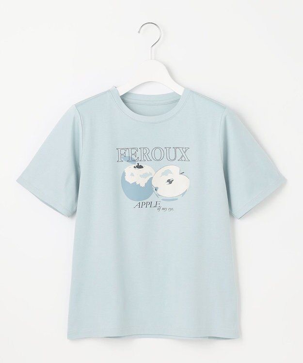 Feroux フルーツモチーフプリント Tシャツ スカイブルー系