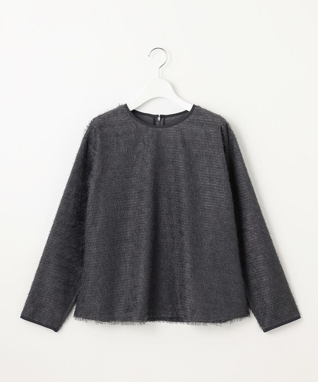 自由区 L 【カタログ掲載】ループカットジャカードプルオーバー ブラウス スレート