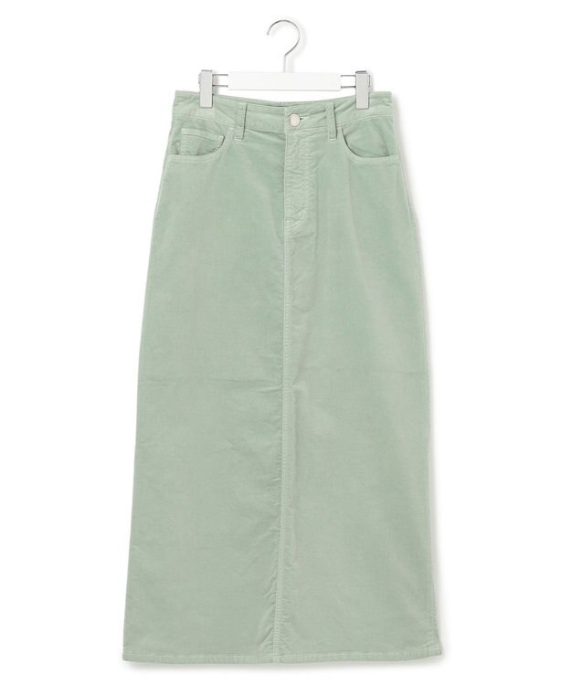 23区 【洗える】23区DENIM ベルベットストレッチ Aライン スカート ミント系