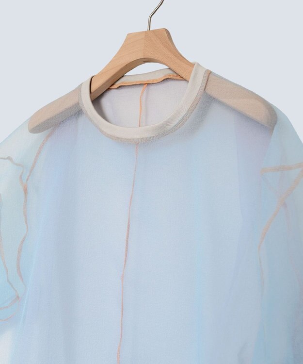 COQ SHEER ORGANZA T シアーTシャツ サックス