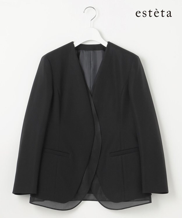 23区 S 【エステータ】コットンダブルクロス ジャケット ブラック系