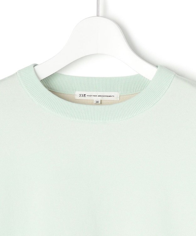 23区 【先行予約】バイカラーダブルフェイス ニット アイスグリーン×クリーム