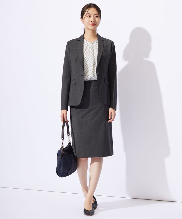 J.PRESS LADIES S 【セットアップ対応】BAHARIYE PINHEAD スカート グレー系