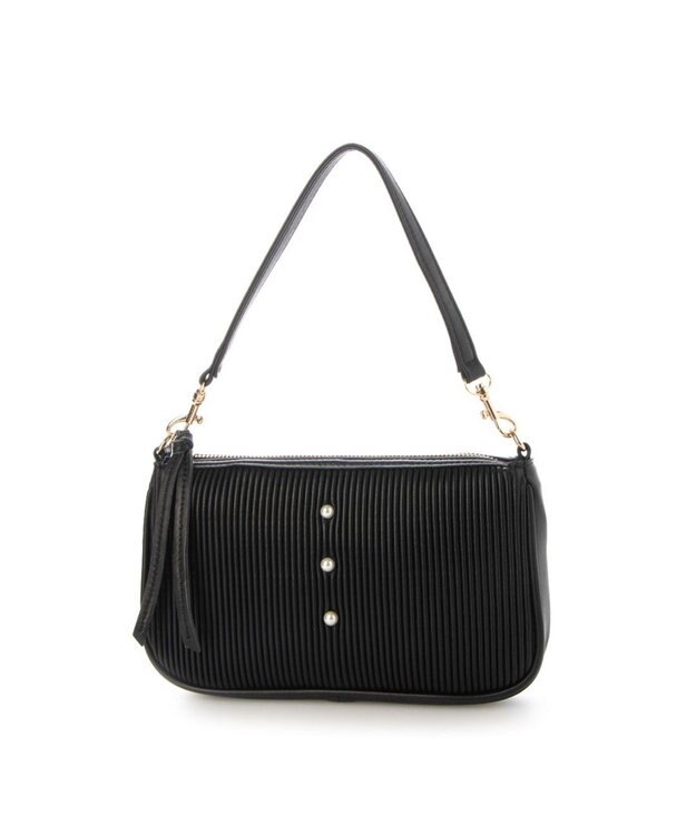 UNBILLION ペルケ perche / シーププリーツパール付き2wayショルダー ブラック