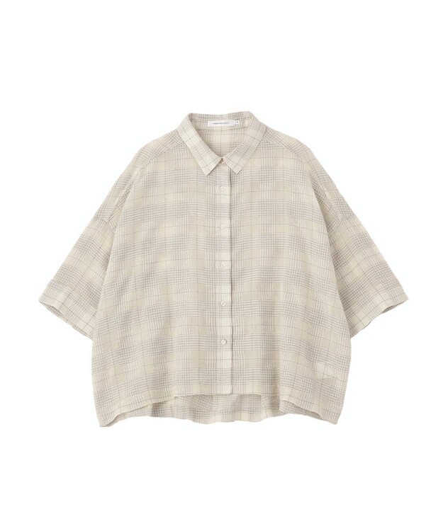 AMERICAN HOLIC シアーチェックショート丈シャツ Ivory
