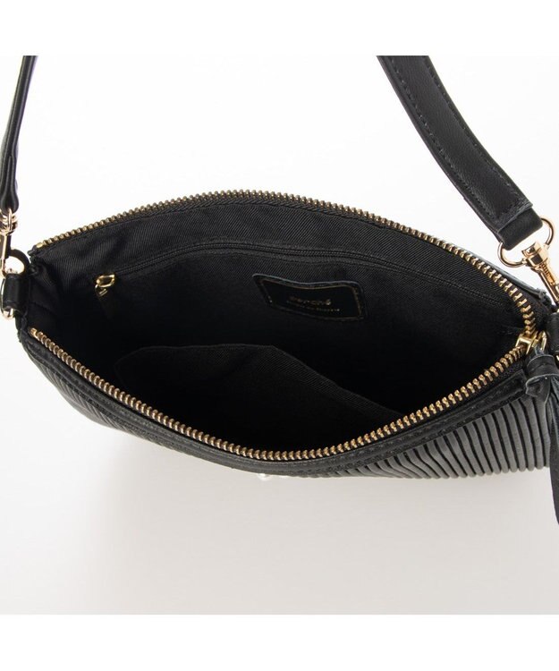 UNBILLION ペルケ perche / シーププリーツパール付き2wayショルダー ブラック