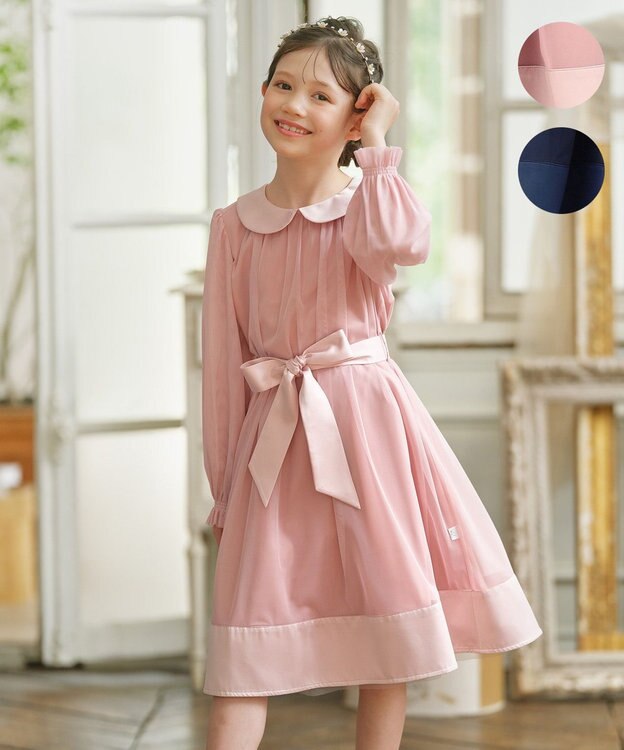 組曲 KIDS 【110-140㎝】チュールフレア ドレス ピンク