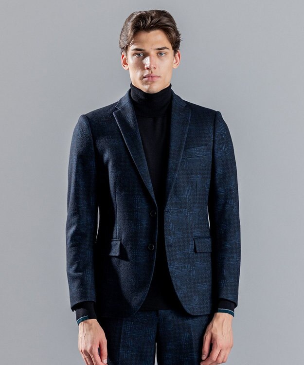 JOSEPH HOMME パッチジャガードジャージー　ジャケット ネイビー系3