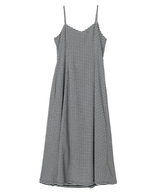 earth music&ecology チェックキャミワンピース Check Black