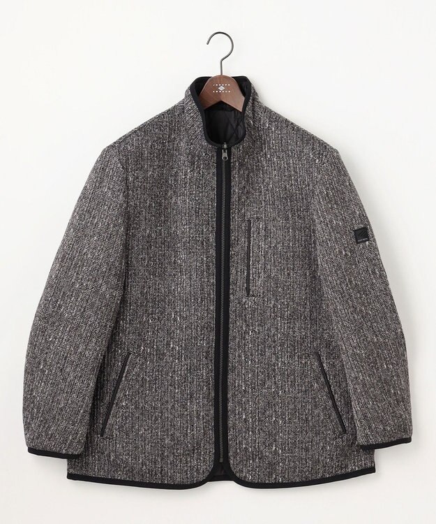 JOSEPH ABBOUD 【キングサイズ・リバーシブル】ツィーディーフリースリバーシブル ブルゾン ブラック系