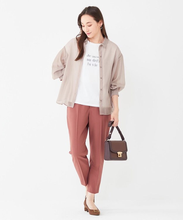 ANY SIS 【洗える】シアー シャツ ローズグレー