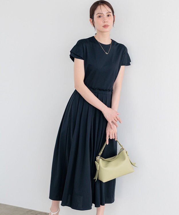組曲 【先行予約】サマージャージーフィットアンドフレア ワンピース ネイビー系