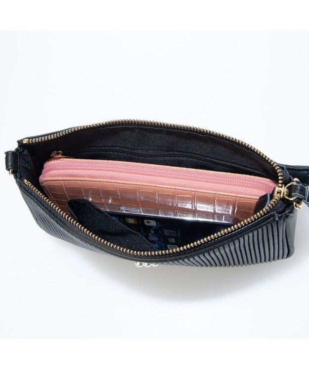 UNBILLION ペルケ perche / シーププリーツパール付き2wayショルダー ブラック