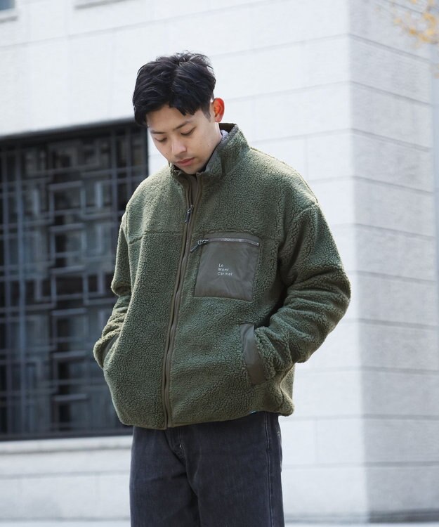 SHARE PARK MENS 【UNISEX】ボアフリースジャケット（L・XLサイズ） オリーブ