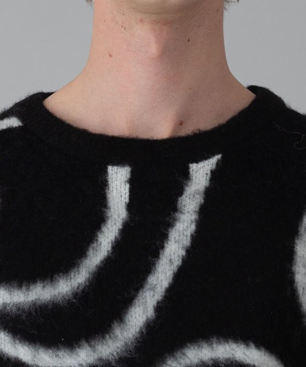 WEGO 【ユニセックス着用ITEM/MLサイズ展開】ファジーパターンプルオーバー ブラック