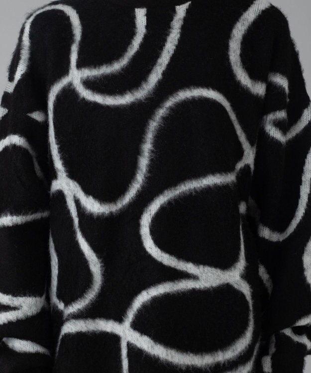 WEGO 【ユニセックス着用ITEM/MLサイズ展開】ファジーパターンプルオーバー ブラック