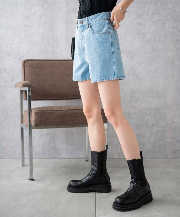 WEGO 台形デニムショートパンツ デニム淡色