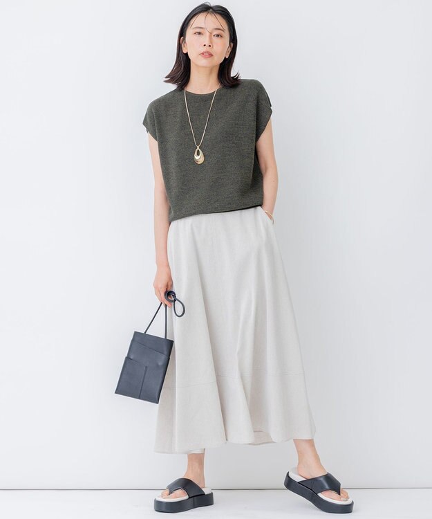 23区 【CLASSY.6月号掲載】ドロップホーン ワントップ ネックレス ベージュ系