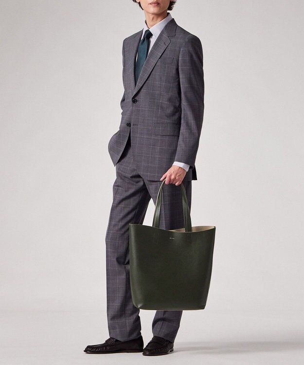 Paul Smith ダブルフェイスレザー トートバッグ オリーブ
