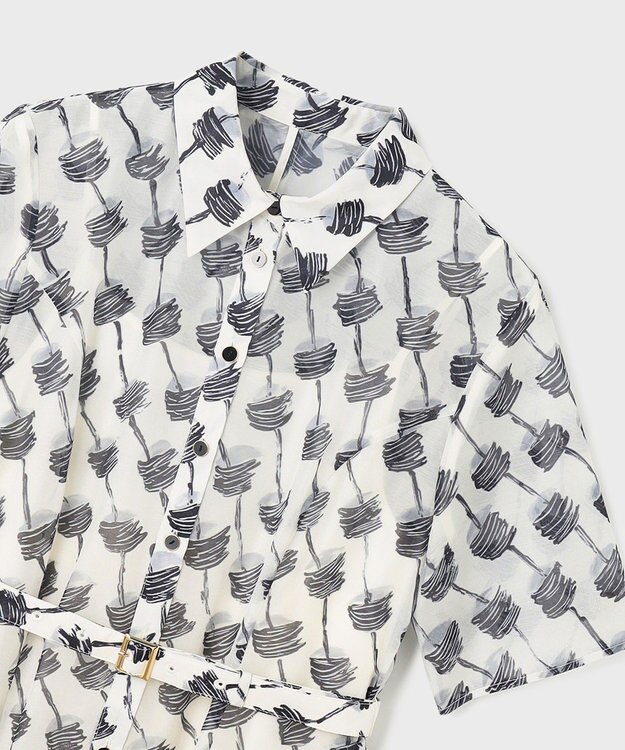 GRACE CONTINENTAL ドローイングプリントワンピース キナリ